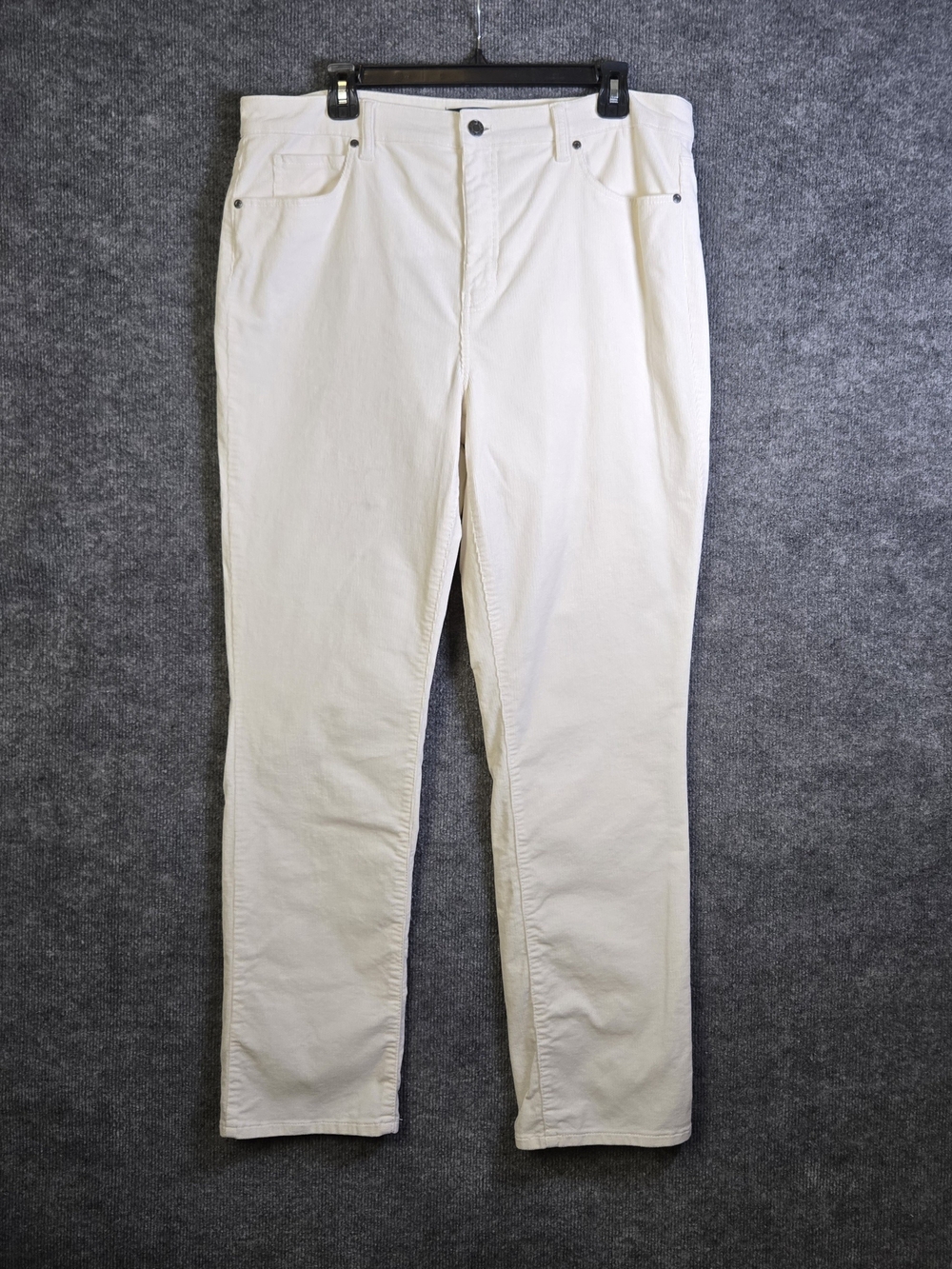 Talbots Pants Womens 14 Ivory White Corduroy Cotton Straight Leg 5 Pocket